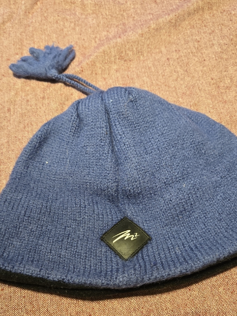 MERKLEY Unbranded Blue Knit Pom Beanie for Women